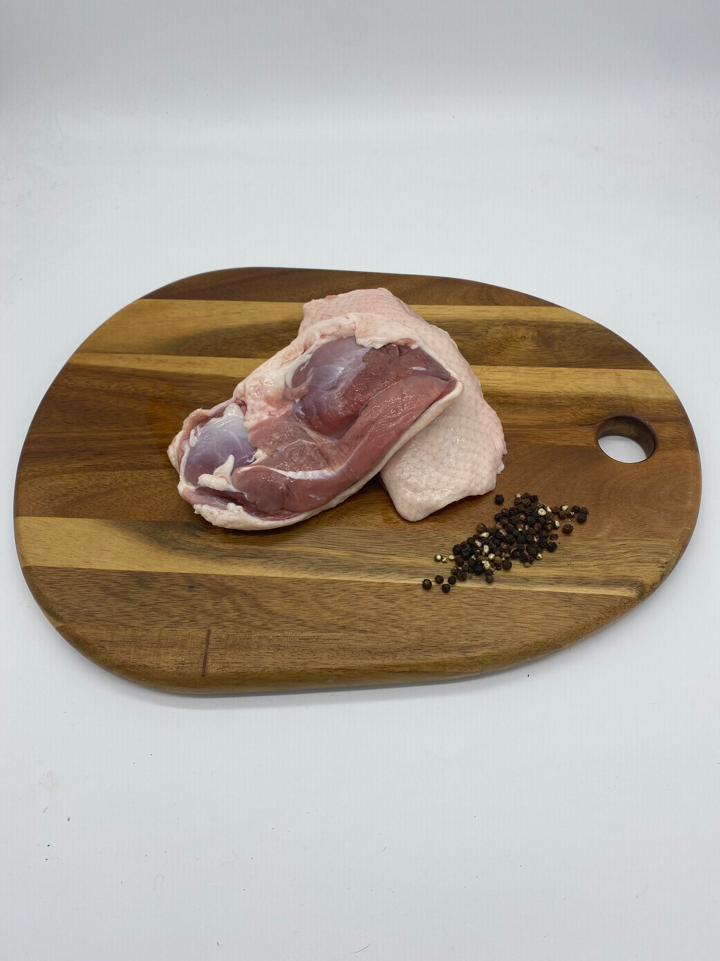 Photo of two (2) Duck Fillets on a wooden board