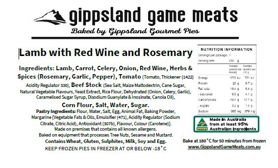 Lamb & Red Wine Family Pie