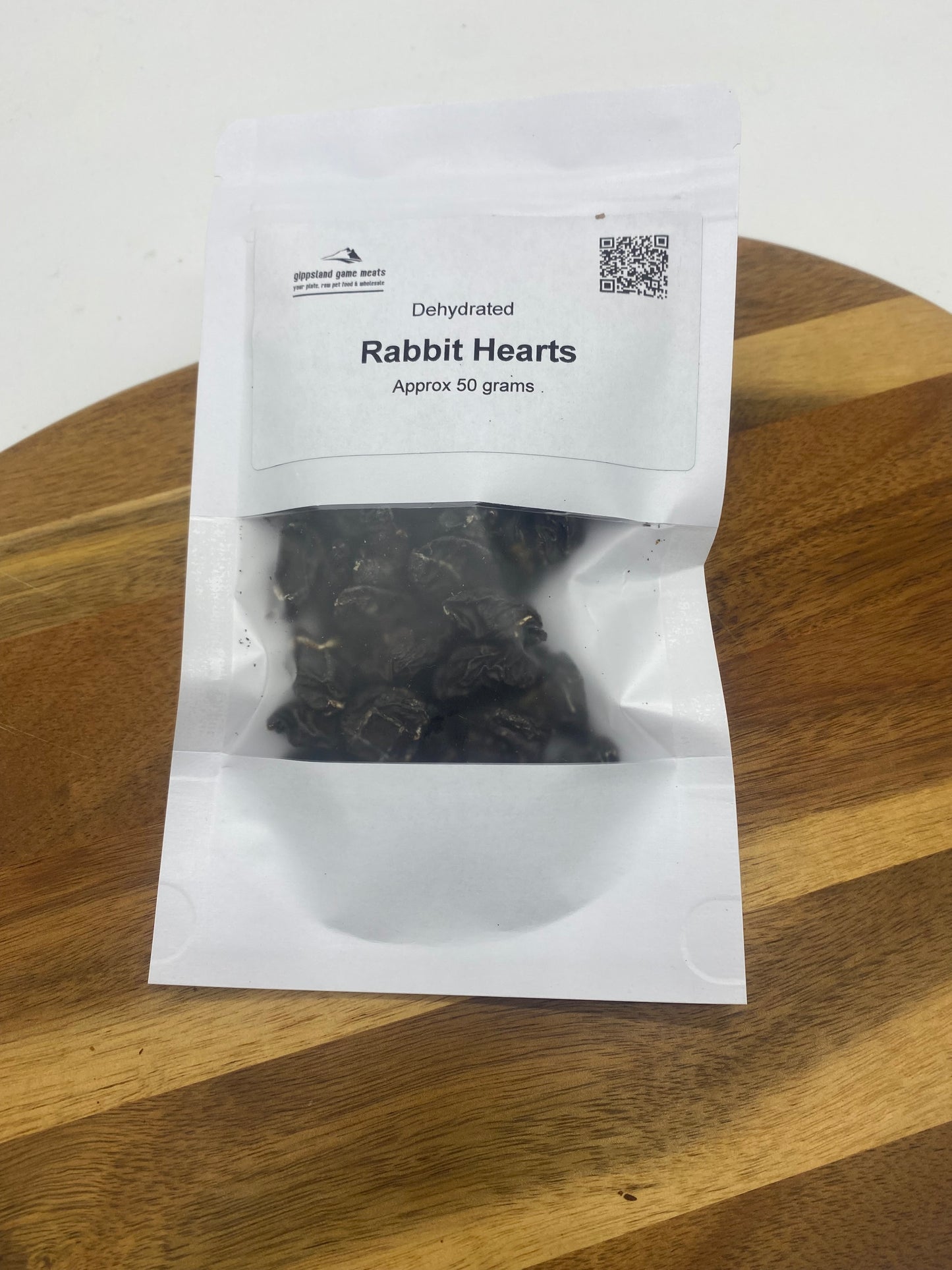 photo dehydrated rabbit hearts in resealable bag