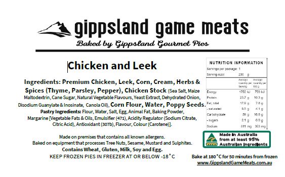 Photo - Chicken and leek pie ingredients 