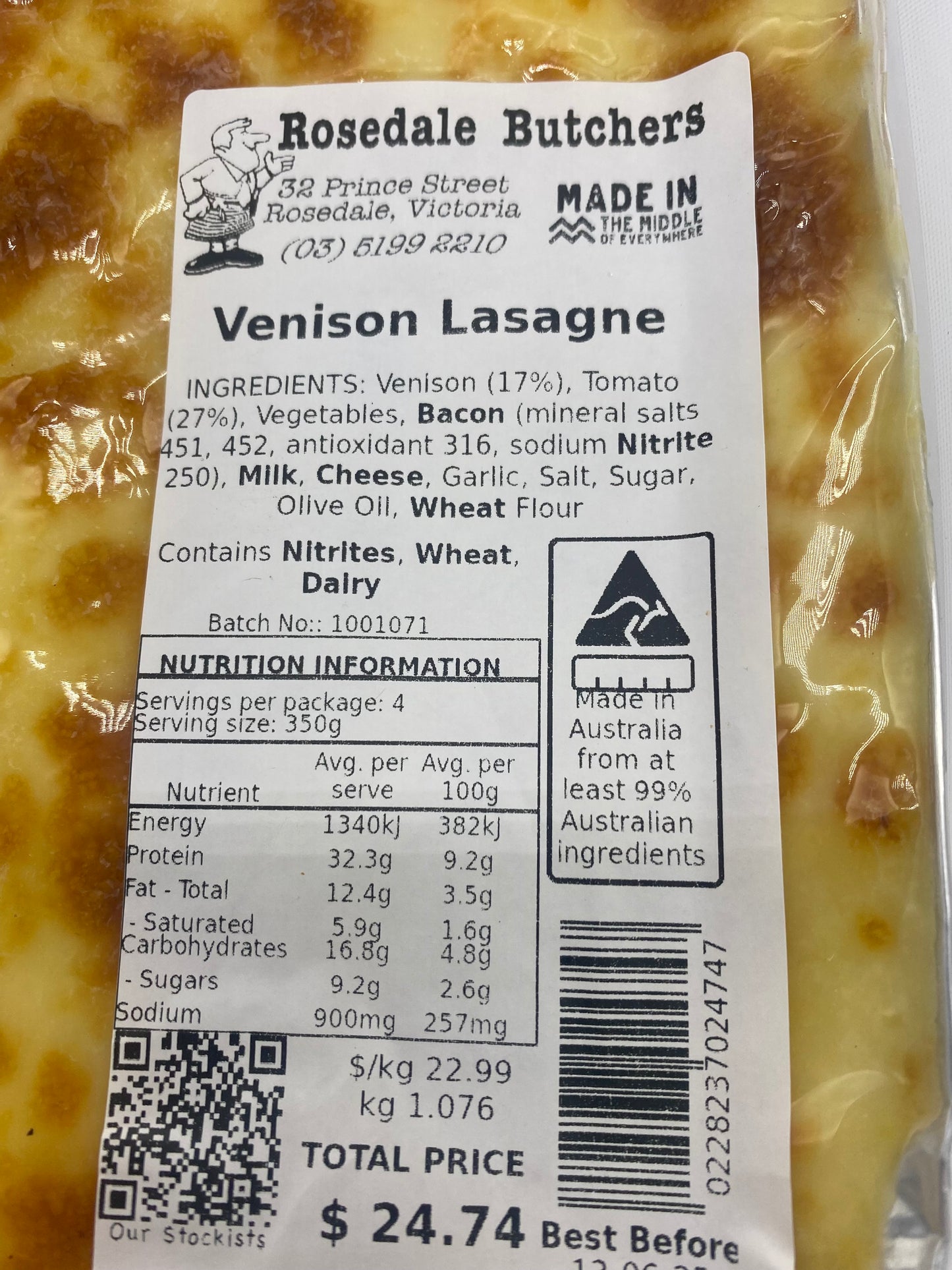 Venison Lasagna