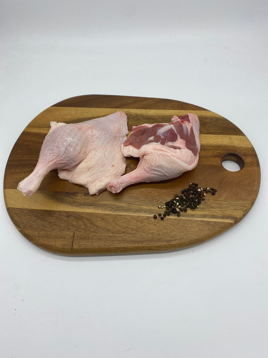Photo of two (2) Duck Maryland / legs on a wooden board