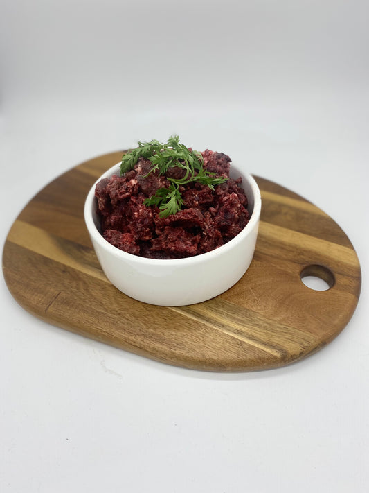 Photo - Venison Offal minced in a dog bowl