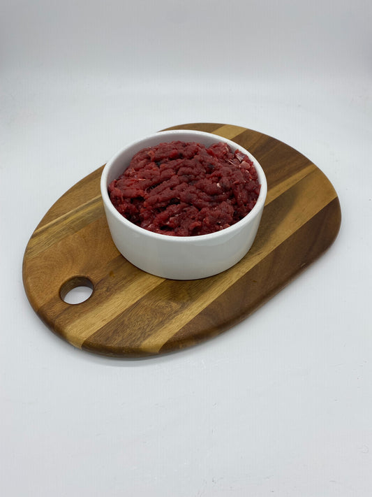 Kanagroo Mince in a dog bowl